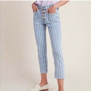 💙👖🔷Pilcro and the Letterpress size 26 striped jean high rise buttton up jean